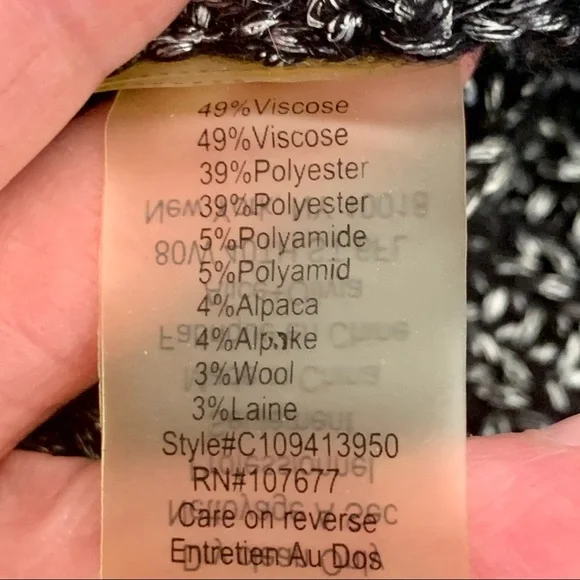 ALICE + OLIVIA Scoop Neck Sweater Black & Silver Metallic Alpaca Wool Knit M - Picture 12 of 15